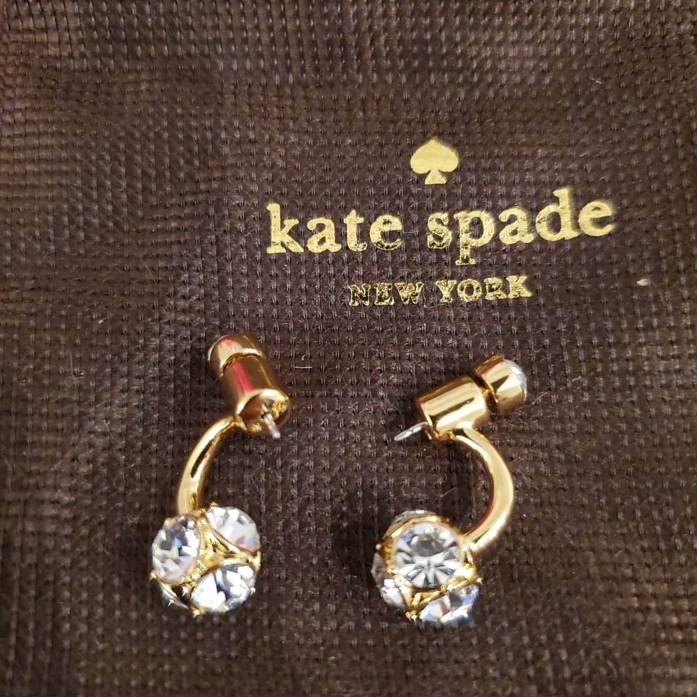 Kate Spade gold and diamond earrings